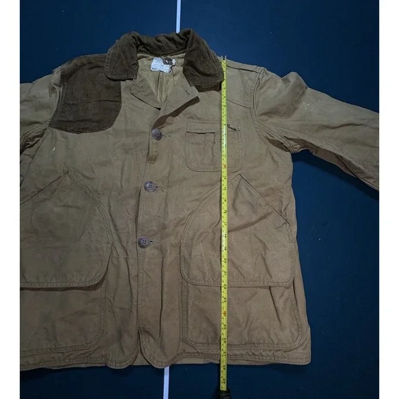 Vintage 50s American Field Hunting Jacket Mens XL Canvas Corduroy Chore 1950s